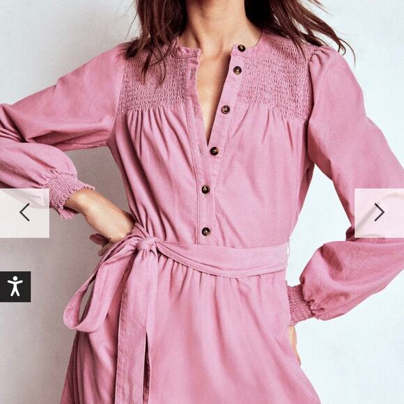 Boden Cecily Cord Midi Dress Pink Haze 14R - Picture 10 of 12